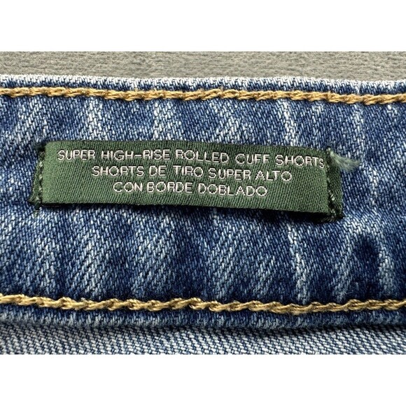 Wild Fable Juniors 17 R Super High Rise Rolled Cuff Jean Shorts Blue Medium Wash - Picture 6 of 12